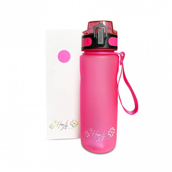 HAPPY LIFE - Premium Trinkflasche SMALL - PINK